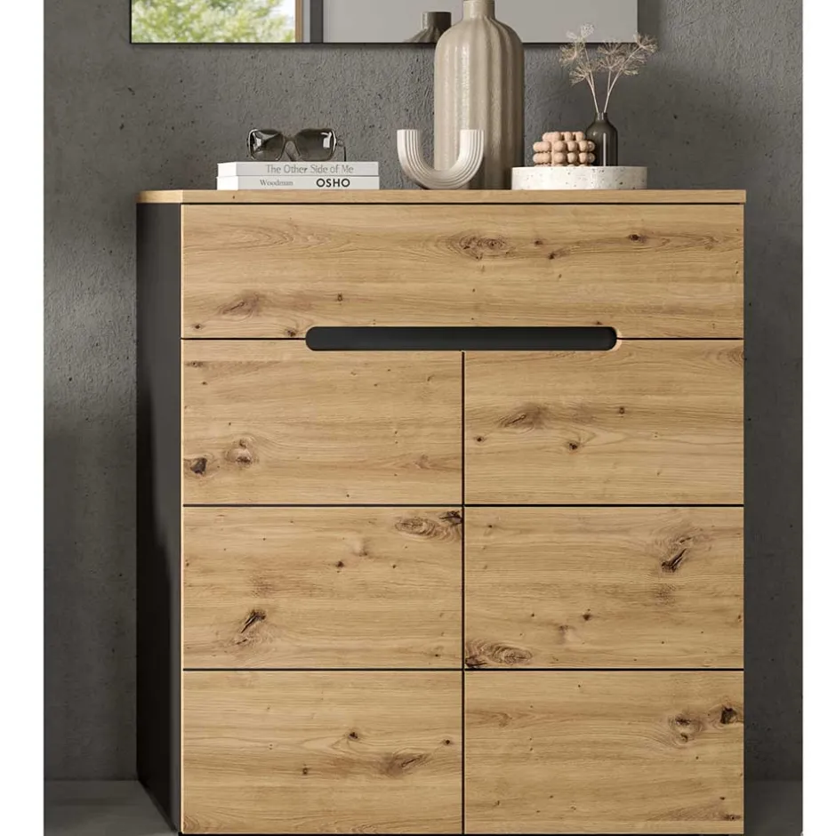 Schuhkommode in Wildeiche mit Grau - Norja^Wohnen Online