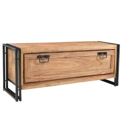 Wohnen Schuhkommode Mendoza aus Akazie Massivholz und Metall