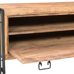 Wohnen Schuhkommode Mendoza aus Akazie Massivholz und Metall