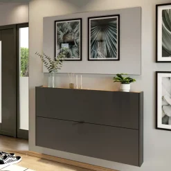 Wohnen Schuhkommode und Spiegel Set - Sidgarus (zweiteilig)