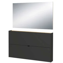 Wohnen Schuhkommode und Spiegel Set - Sidgarus (zweiteilig)