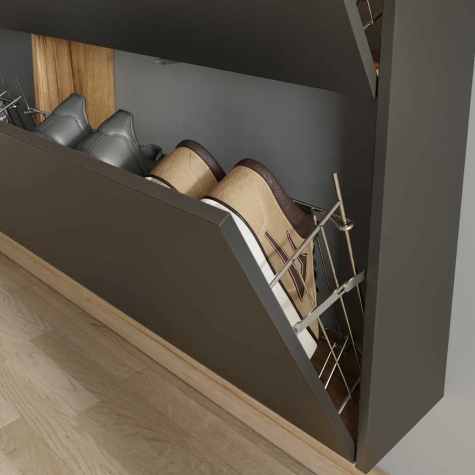 Wohnen Schuhkommode und Spiegel Set - Sidgarus (zweiteilig)