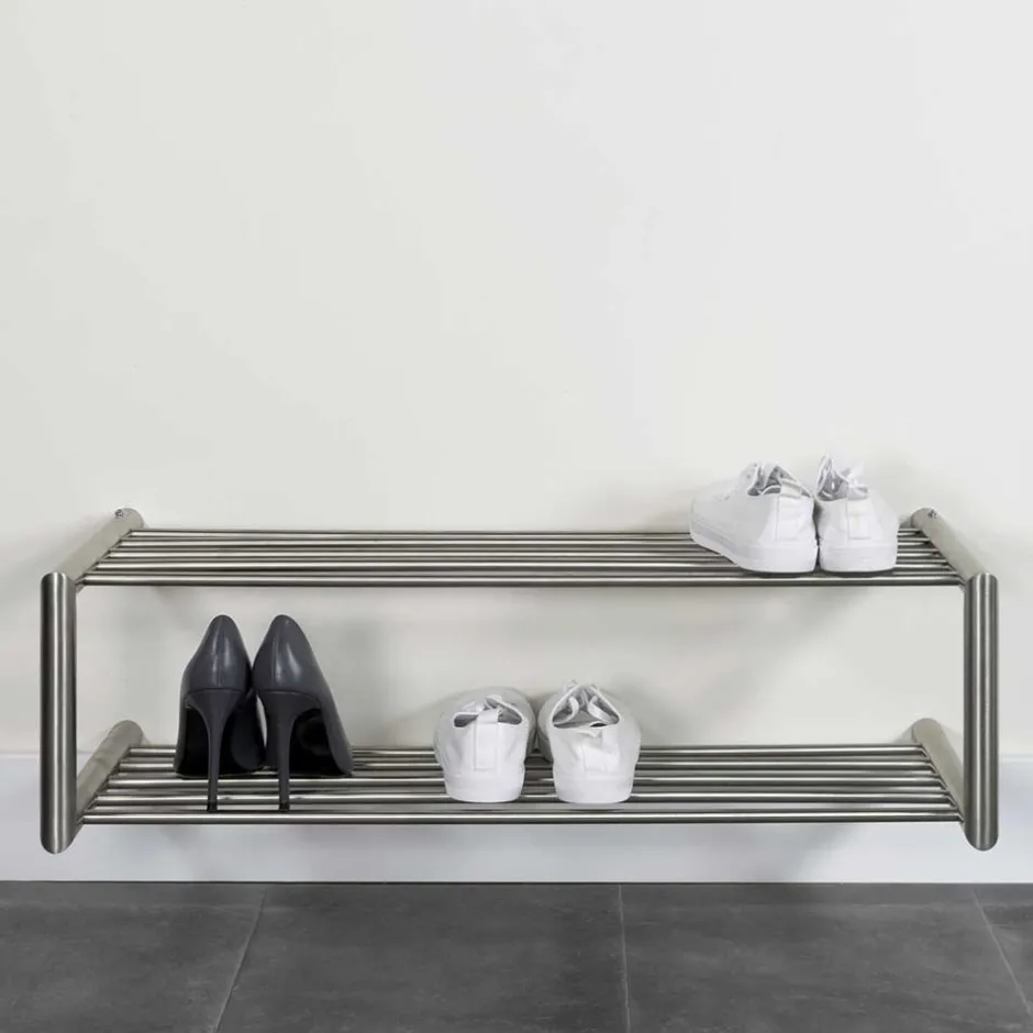 Schuhregal für die Wandmontage aus Edelstahl - Sipano^Wohnen Online