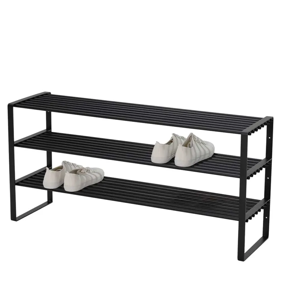 Schuhregal mit 3 Böden in Schwarz - Satroni^Wohnen New