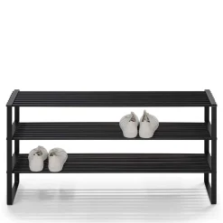 Schuhregal mit 3 Böden in Schwarz - Satroni^Wohnen New