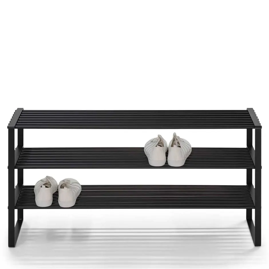 Schuhregal mit 3 Böden in Schwarz - Satroni^Wohnen New