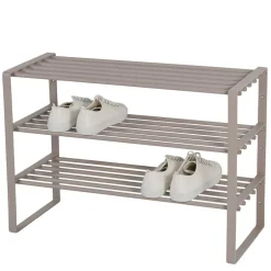 Wohnen Schuhregal mit drei Ablagen in Taupe - Cayman