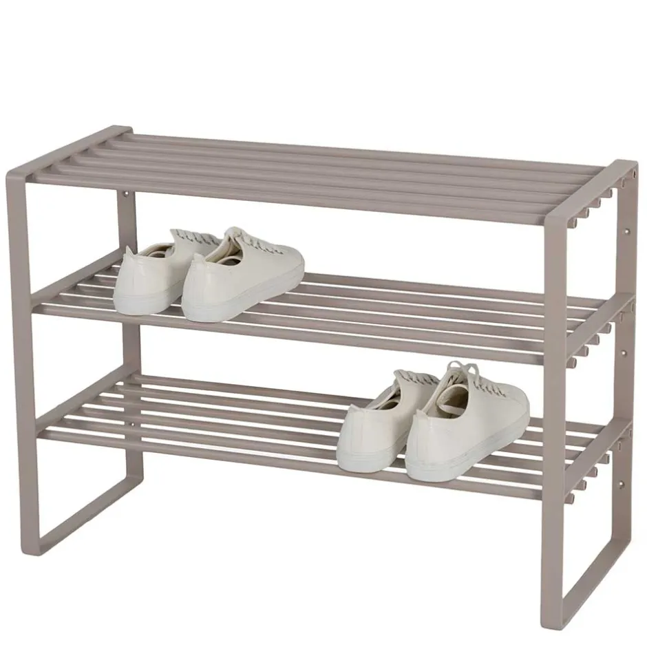 Wohnen Schuhregal mit drei Ablagen in Taupe - Cayman