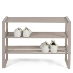 Wohnen Schuhregal mit drei Ablagen in Taupe - Cayman