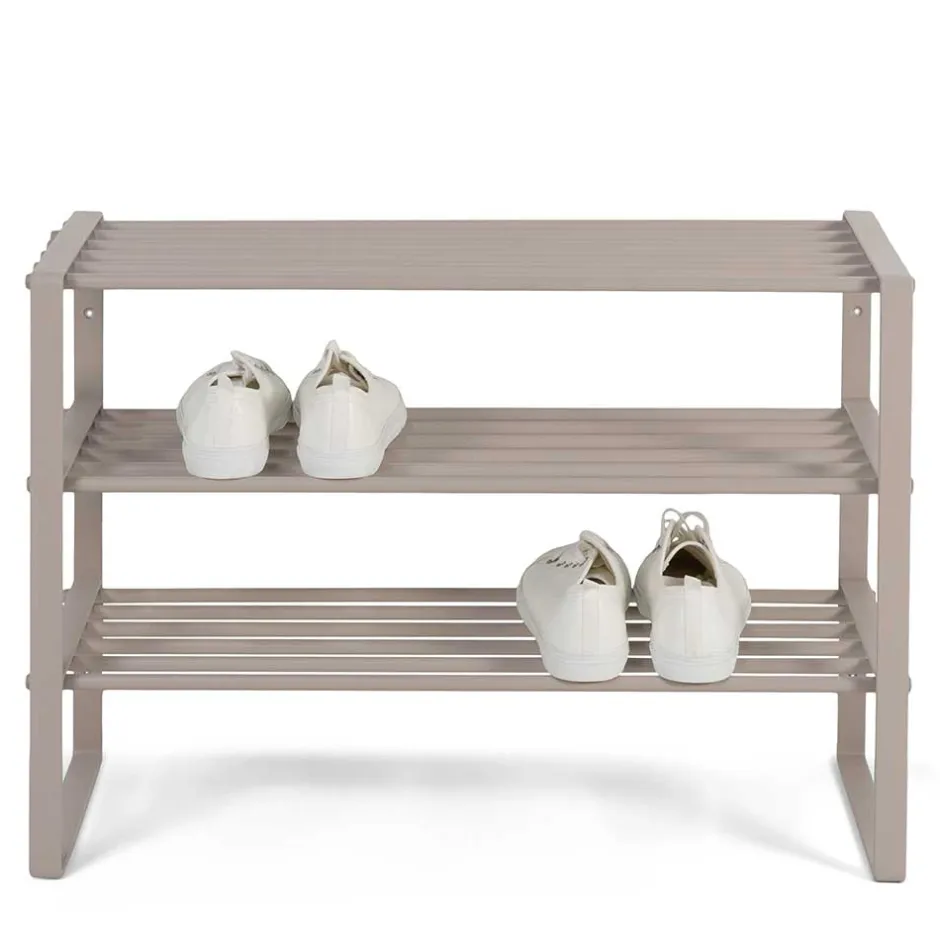 Wohnen Schuhregal mit drei Ablagen in Taupe - Cayman