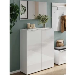 Schuhschrank & Spiegel Set in Weiß - Kofi (zweiteilig)^Wohnen Clearance