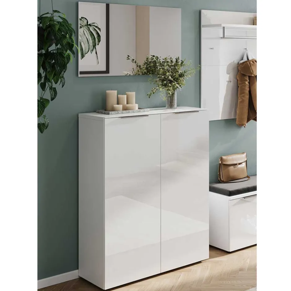 Schuhschrank & Spiegel Set in Weiß - Kofi (zweiteilig)^Wohnen Clearance