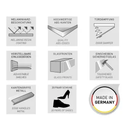 Schuhschrank & Spiegel Set in Weiß - Kofi (zweiteilig)^Wohnen Clearance