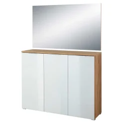 Wohnen Schuhschrank & Wandspiegel Set Reestyl in Eiche Dekor (zweiteilig)