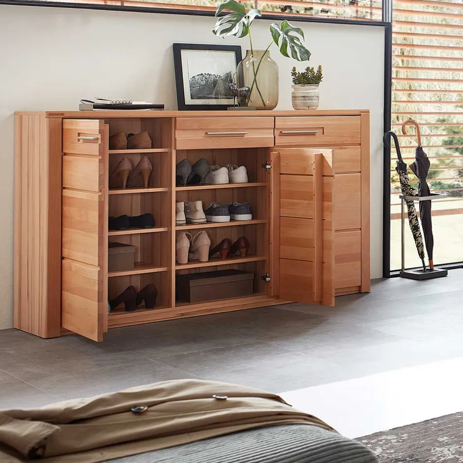 Schuhschrank - 160x100x40 cm in Kernbuche - Viktorion^Wohnen Discount