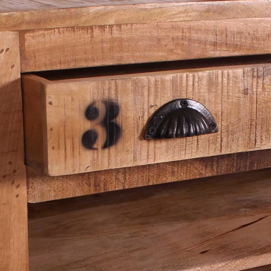 Schuhschrank aus Recyclingholz & Metall - Indri^Wohnen Outlet