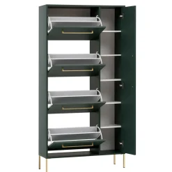 Wohnen Schuhschrank in Dunkelgrün & Gold - Aqua