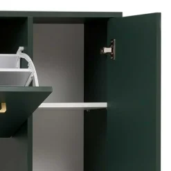Wohnen Schuhschrank in Dunkelgrün & Gold - Aqua