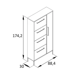 Wohnen Schuhschrank in Dunkelgrün & Gold - Aqua