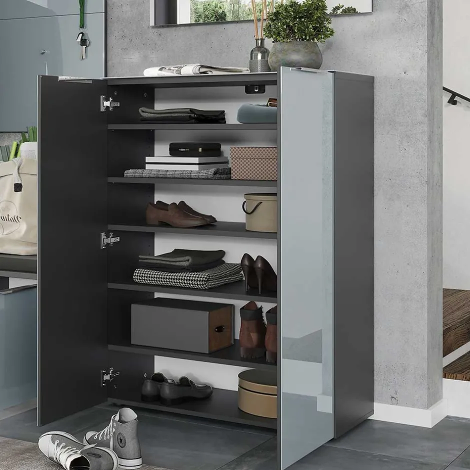 Schuhschrank in Grau glasbeschichtet - Ilfred^Wohnen Clearance