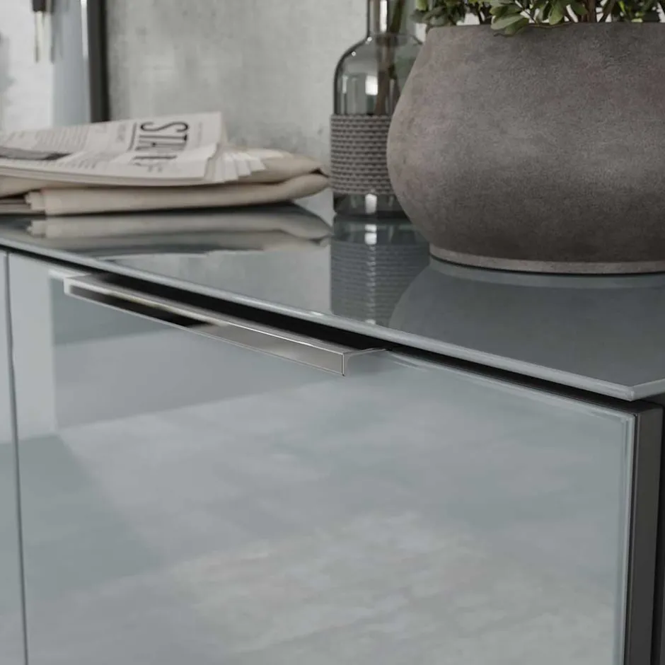 Schuhschrank in Grau glasbeschichtet - Ilfred^Wohnen Clearance