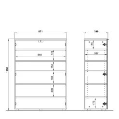 Schuhschrank in Grau glasbeschichtet - Ilfred^Wohnen Clearance