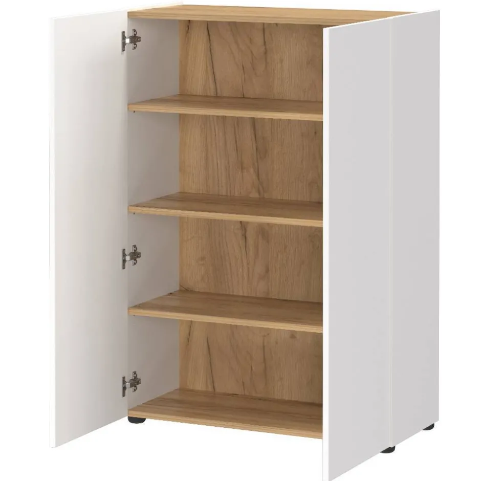 Schuhschrank in Weiß mit Eiche - Cooking^Wohnen Clearance