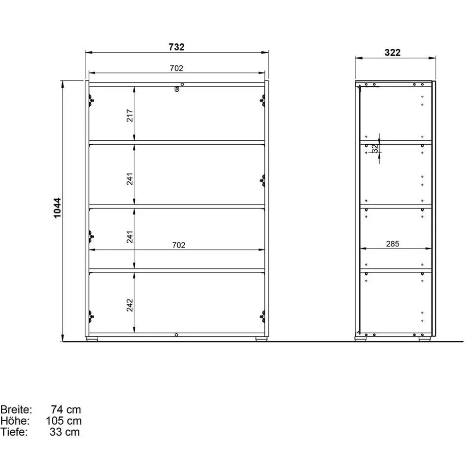 Schuhschrank in Weiß mit Eiche - Cooking^Wohnen Clearance