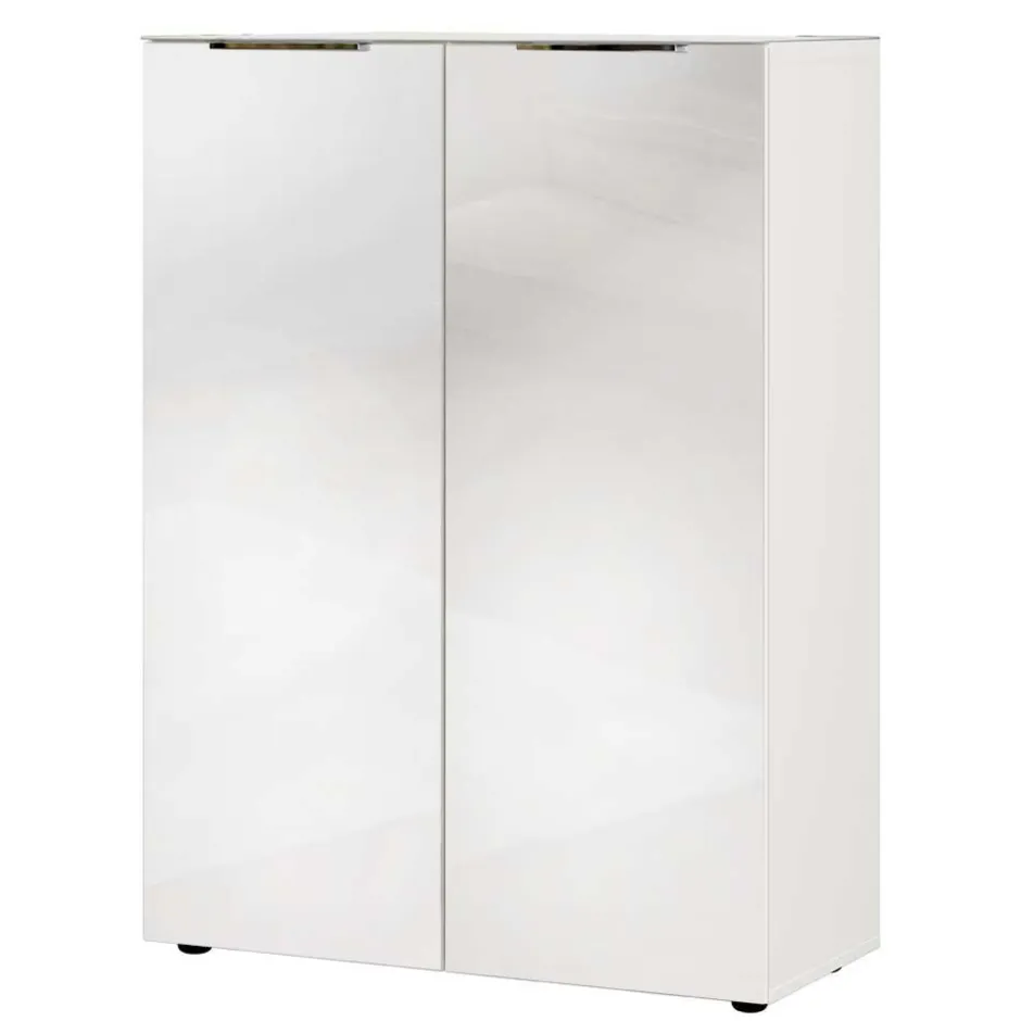 Schuhschrank in Weiß mit Glasbeschichtung - Kofi^Wohnen New