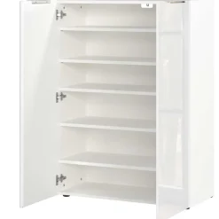 Schuhschrank in Weiß mit Glasbeschichtung - Kofi^Wohnen New