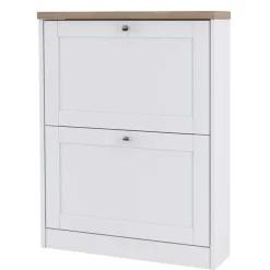 Wohnen Schuhschrank in Weiß mit Sonoma-Eiche - Nudion