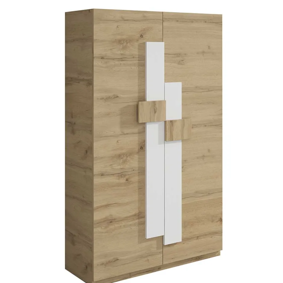 Wohnen Schuhschrank in Wildeiche & Weiß - Salmanca