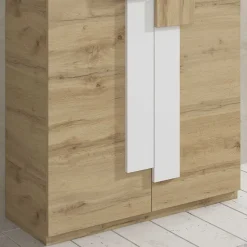 Wohnen Schuhschrank in Wildeiche & Weiß - Salmanca