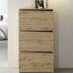 Schuhschrank in Wildeiche & Schwarzgrau - Paula^Wohnen Online