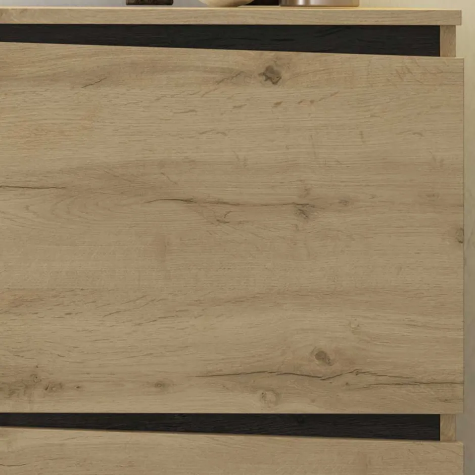 Schuhschrank in Wildeiche & Schwarzgrau - Paula^Wohnen Online