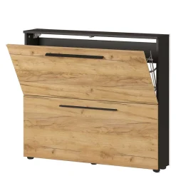 Wohnen Schuhschrank in Wildeiche NB & Anthrazit - Lampione