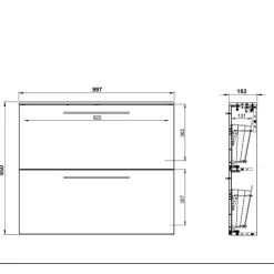 Wohnen Schuhschrank in Wildeiche NB & Anthrazit - Lampione