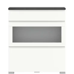 Wohnen Schuhschrank mit Glas Klappe in Weiß - Suad