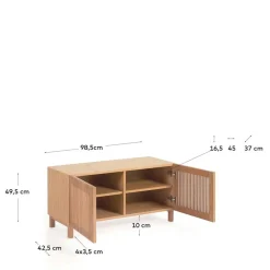 Wohnen Schuhschrank mit Lamellen-Türen - Azuro