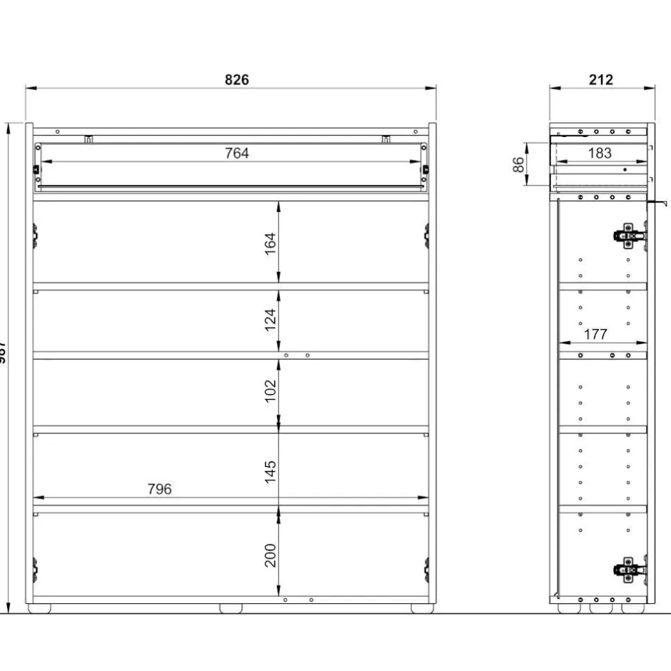 Schuhschrank mit Rundspiegel Set - Point (zweiteilig)^Wohnen Hot