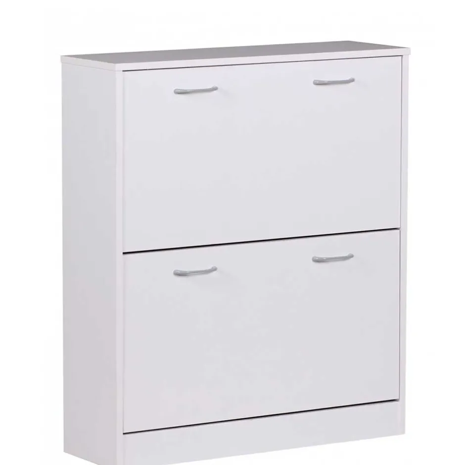 Schuhschrank mit zwei Klappen in Weiß - Aventi^Wohnen Online