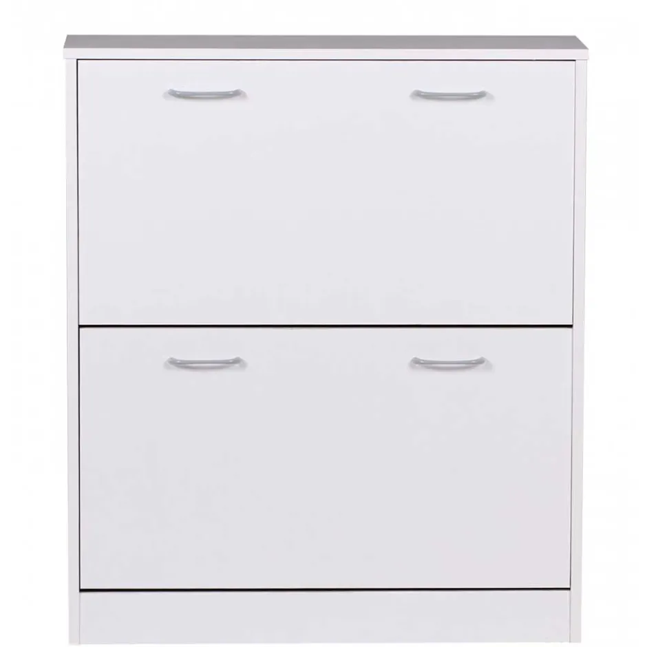 Schuhschrank mit zwei Klappen in Weiß - Aventi^Wohnen Online