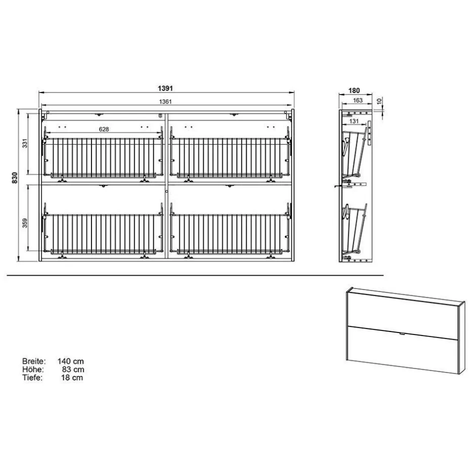 Schuhschrank und Spiegel Set - Point (zweiteilig)^Wohnen Hot