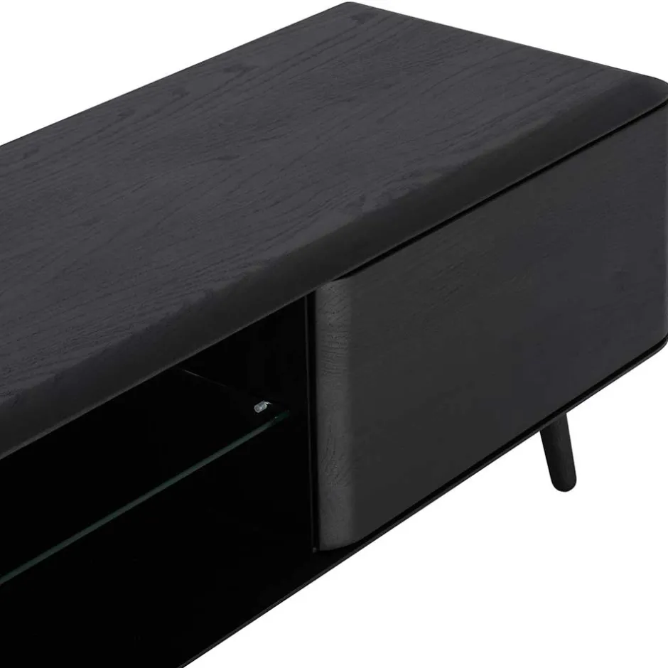 Wohnen Schwarz geöltes TV Board aus Eiche - Vlotho