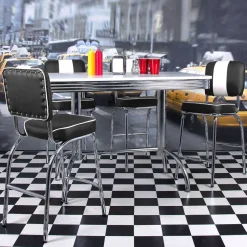 Wohnen Schwarz Weißes Bartisch Set Barataria im Retro Diner Style (fünfteilig)
