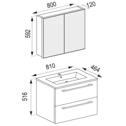 Schwarze Badezimmer Einrichtungsset - Gloriella (vierteilig)^Wohnen New
