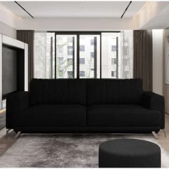 Wohnen Schwarze Bettcouch mit zwei Sitzplätzen - Vaney