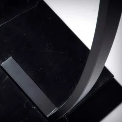 Wohnen Schwarze Bogen Stehleuchte mit Textil-Schirm - Iljana