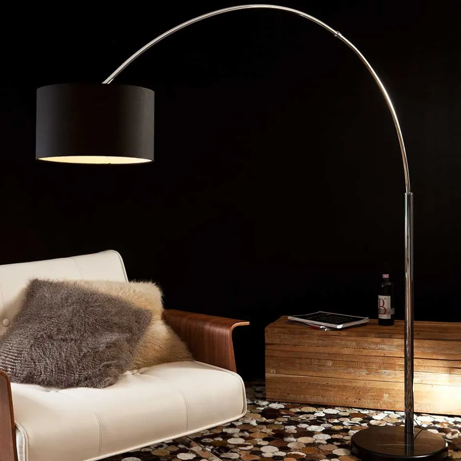 Wohnen Schwarze Bogenleuchte mit Marmorplatte - Airana