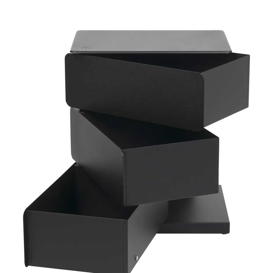 Wohnen Schwarze Design Stahlkommode mit drei Schubladen - Zunil